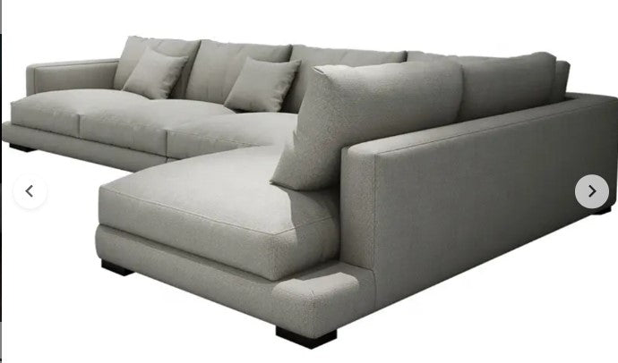 Comfortex Modern Deep White Corner Sofa – 6 Seater