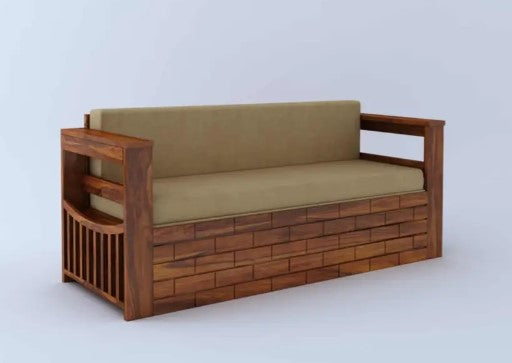 Comfortex Solid Shesham Wood 3 Folding Sofa Cum Bed